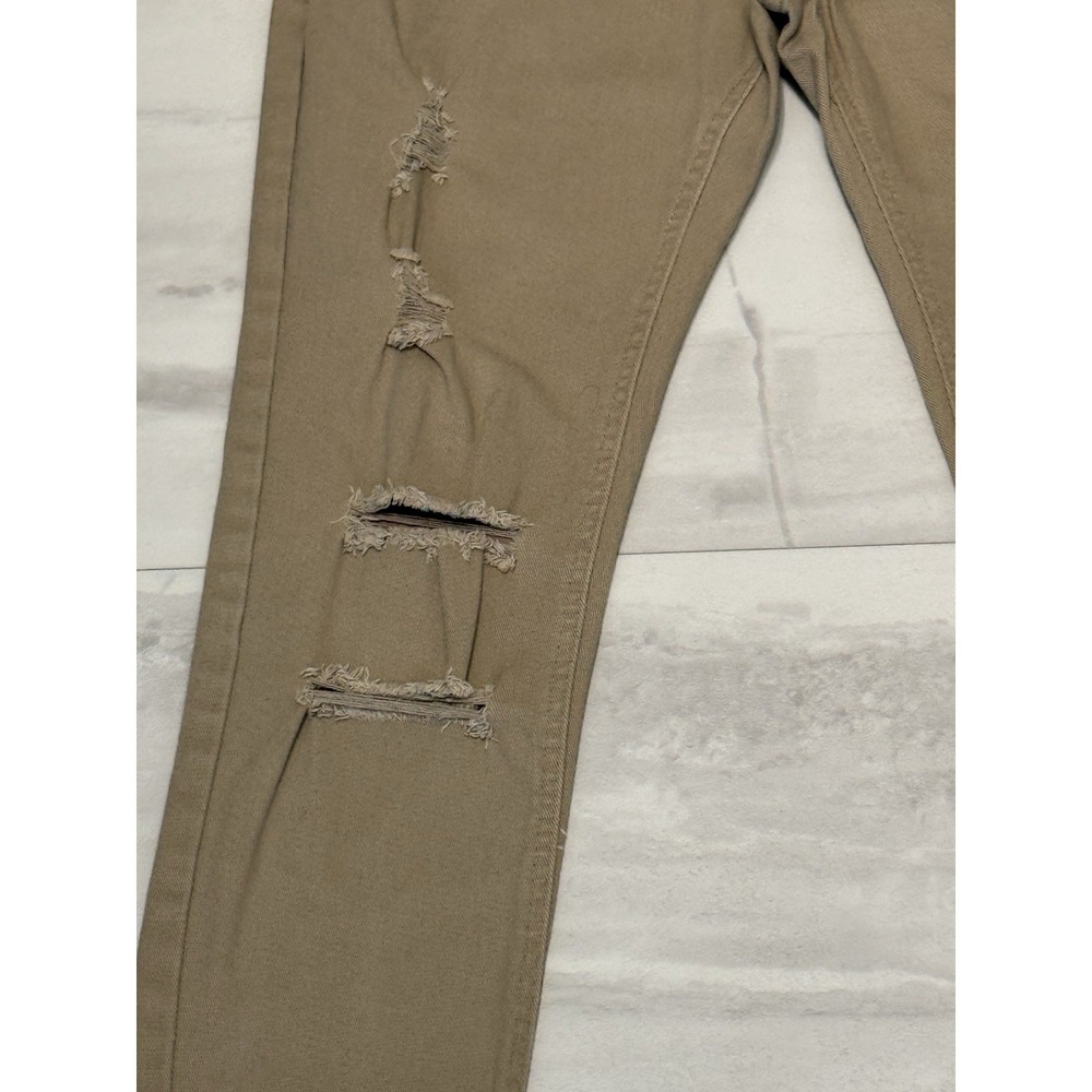 Copper Rivet Mens Jeans Size 34x30 Beige Distressed Slim Straight Leg - Picture 4 of 11